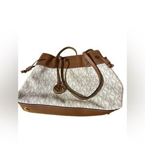 Michael Kors Vanilla Monogram Tote GUC